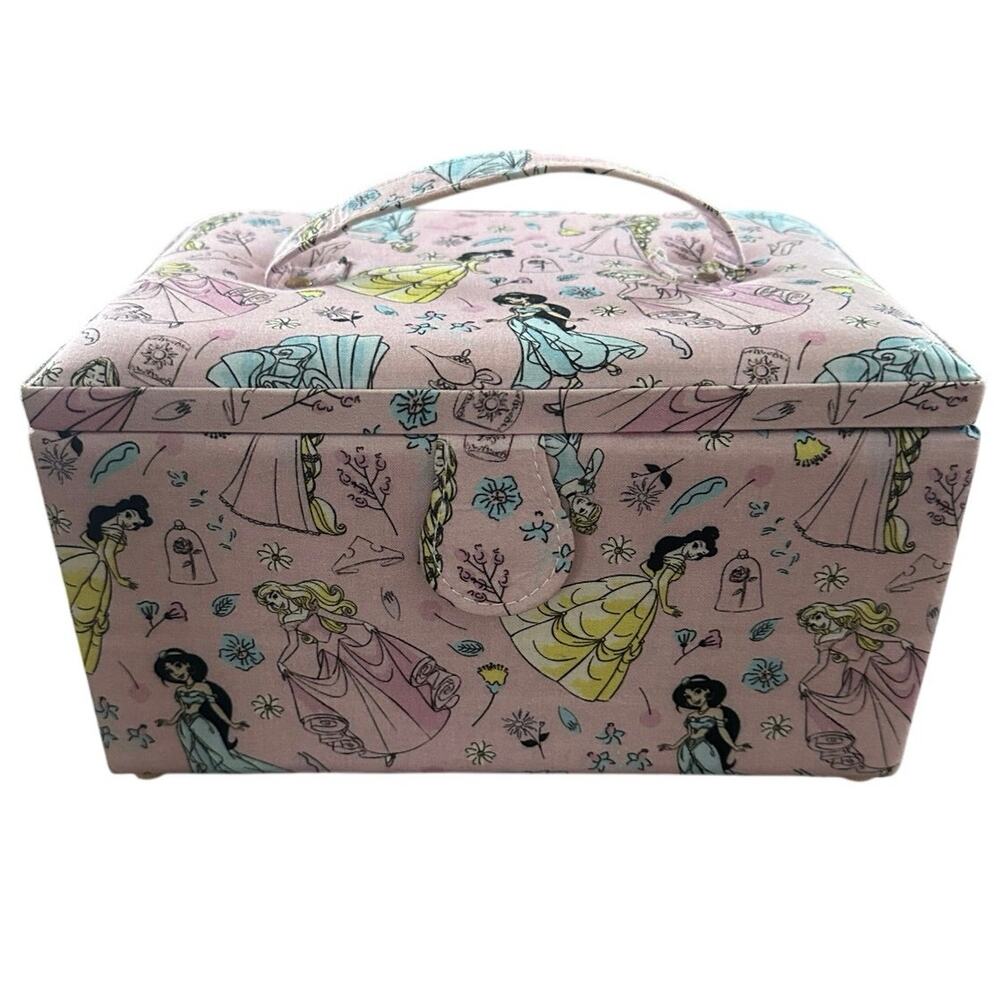Disney Princesses Sewing Box Basket Chest Belle Cinderella Moana Rapunzel Ariel